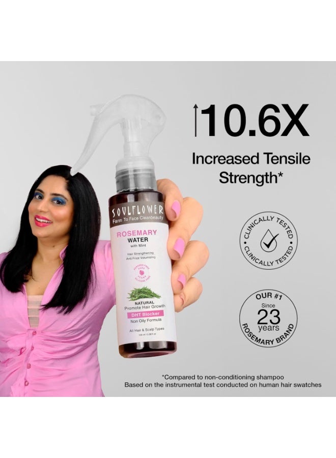 Soulflower Rosemary Water Spray Duo Pack| Niacinamide & Mint |Hair Spray for Regrowth | Anti-Hair Fall | Rosemary Hair Mist | Cooling & Relaxing | Strengthens Hair | All Hair Types 100ml Pack of 2 - Image 2